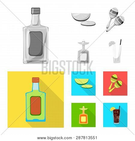 Vector Design Of Cafe And Latin Symbol. Set Of Cafe And National Stock Vector Illustration.