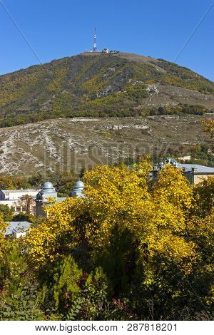 View Of The Majestic Mount Mashuk From Resort Pyatigorsk, Northern Caucasus, Russia.