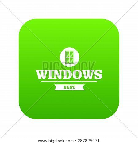 Best Window Icon Green Isolated On White Background