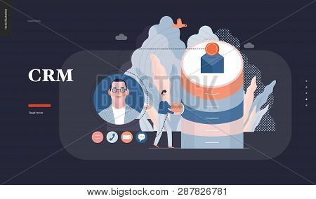 Technology 3 - Crm Customer Relationship Management - Modern Flat Vector Concept Digital Illustratio