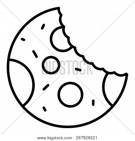 Bite Cookie Icon. Outline Bite Cookie Icon For Web Design Isolated On White Background