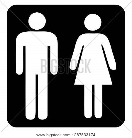 Washroom Sign And Restroom Sign.male Washroom Icon And Female Washroom Icon In Black Background Draw