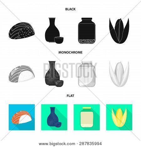 Vector Illustration Of Crop And Ecological Sign. Set Of Crop And Cooking Stock Vector Illustration.