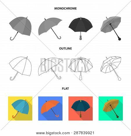 Isolated Object Of Protection And Closed Icon. Collection Of Protection And Rainy Stock Symbol For W