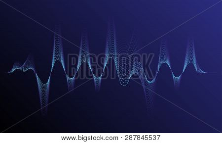 Digital Equalizer Sound Wave Vector Illustration. Music Neon Background. Illuminated Digital Audio W
