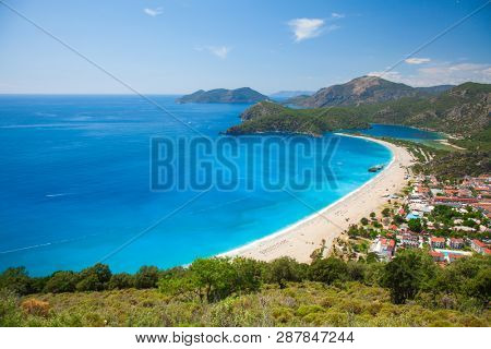 aerial view of Blue Lagoon in Oludeniz, Turkey