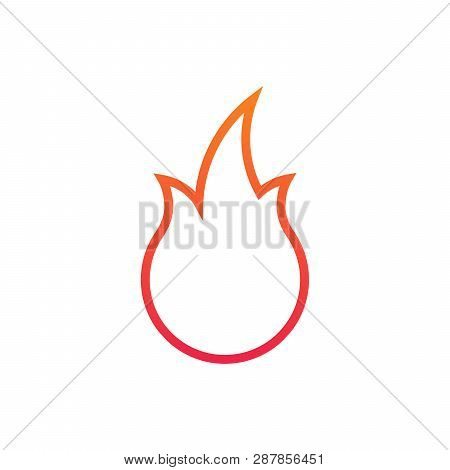 Fire Or Flame Simple Logo. Vector Illustration Isolated On White Background.