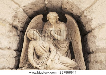 The Angel Of Death Leads Man In The Last Path (azrael, Azriel, Malak Al-maut, Concept Of Death)