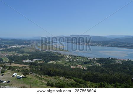 Views Of The Miño River And Portuguese Village Of Caminha From The Castro Of Santa Tecla In The Guar