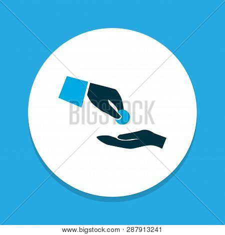 Financial Assistance Icon Colored Symbol. Premium Quality Isolated Zakat Element In Trendy Style.