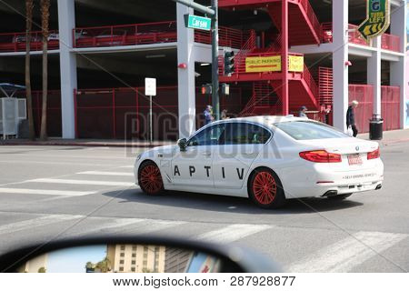 2/25/2017 Las Vegas, Nevada: Self Driving or Driver less Car carries people to various locations. 
