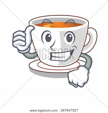 Thumbs Up Cup Mint Tea The Shape Mascot