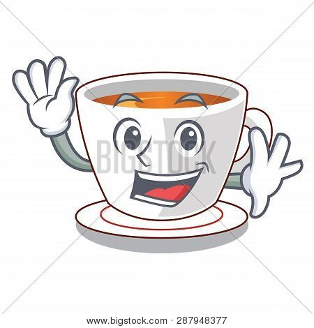 Waving Cup Mint Tea The Shape Mascot