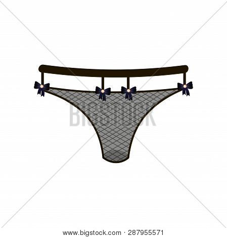 T-strings Light, Transparent, Sexy Panties With Bows Isolated On White Background