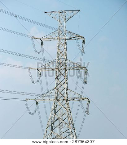 The High Voltage Post And Lines In Upcountry