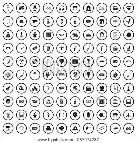 100 Recreational Activities Icons Set In Simple Style For Any Design Vector Illustration