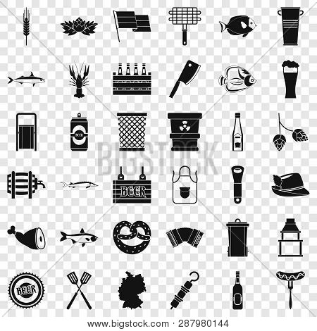 Cold Drink Icons Set. Simple Style Of 36 Cold Drink Vector Icons For Web For Any Design