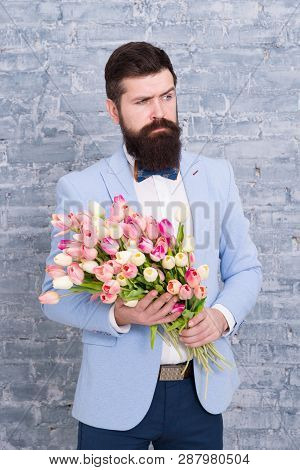 With Your Thoughts In Hand. Love Date. International Holiday. Flower For March 8. Womens Day Is On M