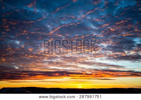 Tragic Sky, Yellow-pink Clouds, Sunrise, Bright Colors, Tragic Sky, Yellow-pink Clouds