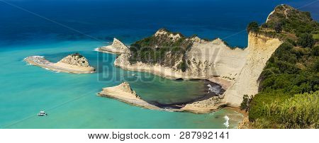 White Cliffs  And Turquoise Seas Around The Northern Coast Of Corfu