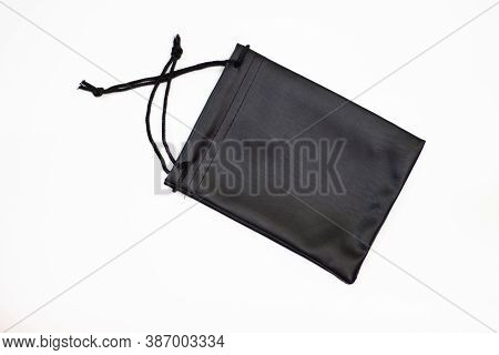 Small Bag. Clutch With Black Laces. Pouch And Laces. Black Case. Small Black Pouch