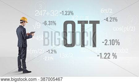 Technology Engineer in hard hat with OTT abbreviation