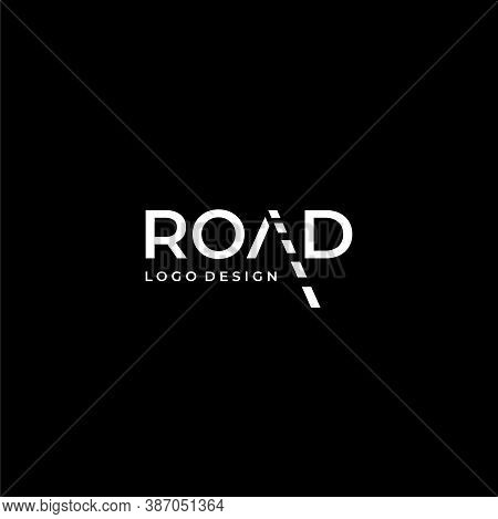 Modern And Unique Wordmark Logo About Road On White Color On Black Background.
Eps10, Vector.