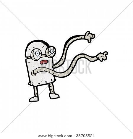 Cartoon pequeno robô com braços longos