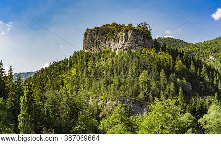 Distance View On The Ravna Stena (flat Rock) Of Mountain Tara In Serbia At Summer