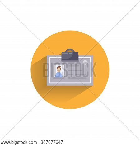 Identification Card Colorful Flat Icon With Shadow. Medicine Identification Card Icon