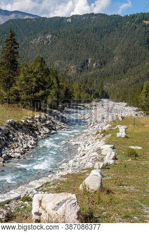 Fuorn Pass, Switzerland - September 10, 2020: The Swiss National Park Is Located In The Western Rhae