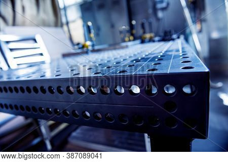 Metal Welding Table With Mounting Brackets At Metal Manufactory