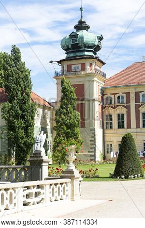 Lancut, Poland - August 26, 2020: 16th Century Baroque Lancut Castle, Former Polish Magnate Residenc