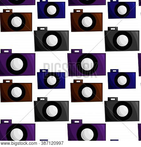 Seamless Vector Pattern With Colors Old Camera