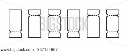 Linear Coupons Mockup. Linear Coupons Set On White Background. Concept Vector Illustration
