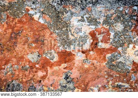 Colorful Old Wall Texture. Horizontal Background Foto.