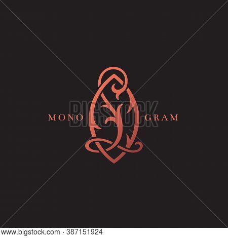 Luxury Vintage Monogram Letters L And O Design Template. Vector Illustration.