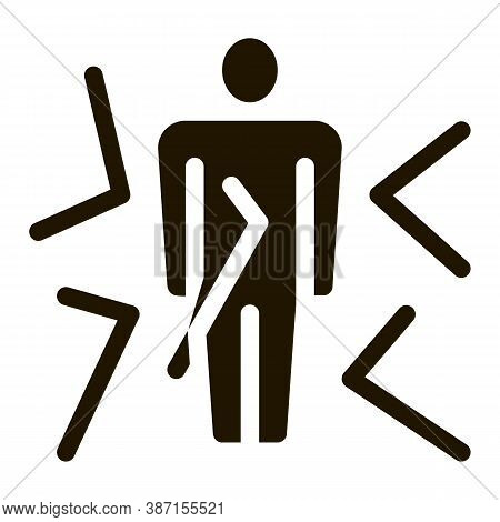 Bulletproof Person Man Glyph Icon Vector. Bulletproof Person Man Sign. Isolated Symbol Illustration
