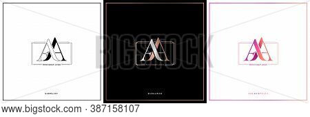 Aa Monogram, Initial Wedding , Logo Company, Icon Business,  Sign Corporate With Variation Three Des