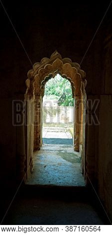 District Katni, India - October 10, 2019: Designer Lobby View At Ancient Fort In Vijayraghavgarh For