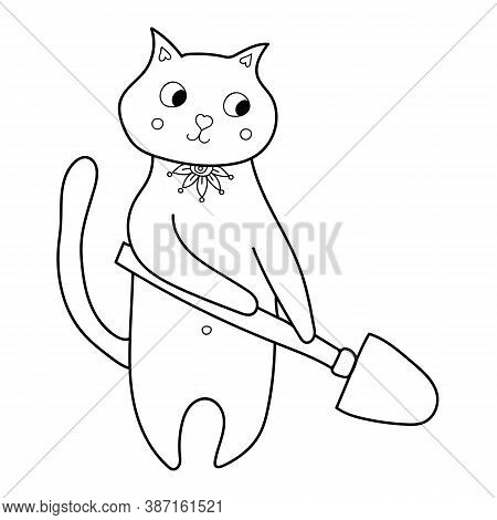 Cute Hand Drawn Doodle Kat. Pet Animal Vector Illustration.