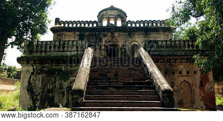 District Katni, India - October 10, 2019: Down To Up Stairs View At Ancient Fort In Vijayraghavgarh 