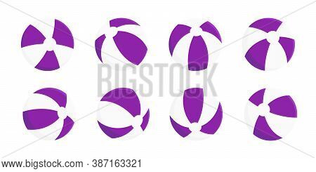 Inflatable Beach Ball Flat Style Design Vector Illustration Collection Set Isolated On White Backgro