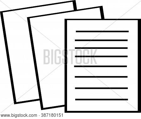 Paper Icon Isolated On White Background , Text, Trend, Vector, White