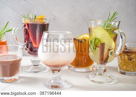Various Autumn Winter Alcohol Cocktails