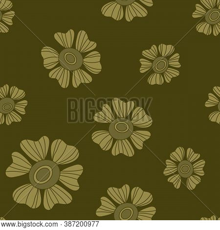 Seamless Floral Pattern. Hand Drawn Flowers Background Fof Fabric And Other. Vector