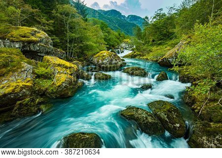 Norway Sunndal Hardangerfjord Bondhusvatnet Glacier Lake Bondhusbreen Glacier