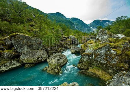 Norway Sunndal Hardangerfjord Bondhusvatnet Glacier Lake Bondhusbreen Glacier