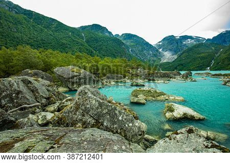 Norway Sunndal Hardangerfjord Bondhusvatnet Glacier Lake Bondhusbreen Glacier