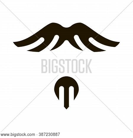 Goatee Beard Mustache Glyph Icon Vector. Goatee Beard Mustache Sign. Isolated Symbol Illustration